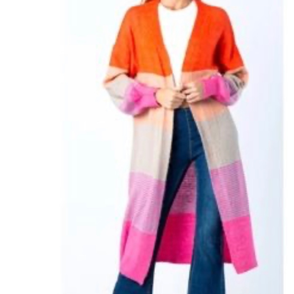 Striped duster, worn once!